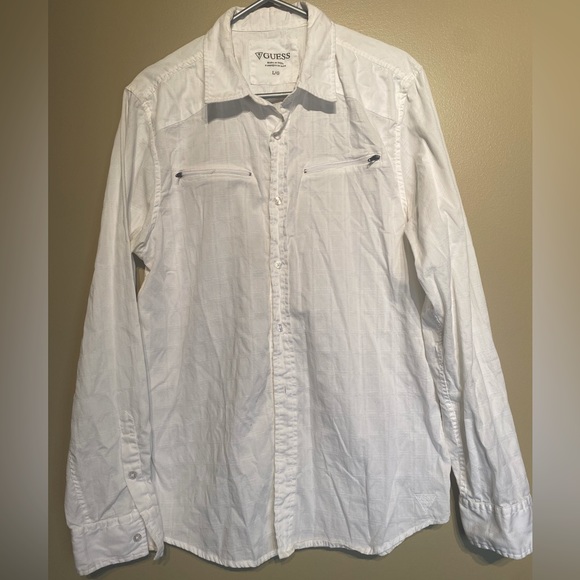 Guess Long Sleeved White Dress Shirt - Picture 1 of 11